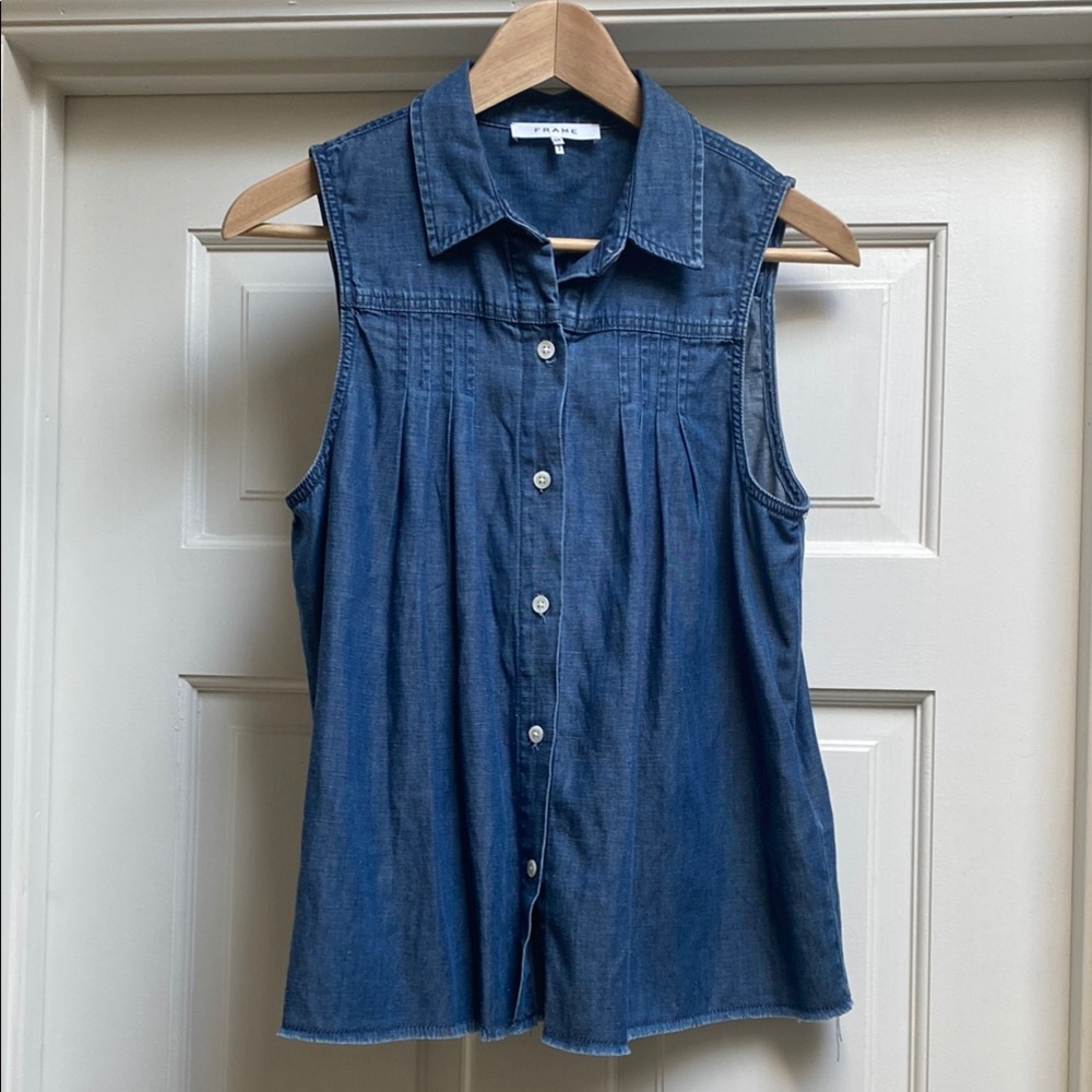 Frame denim sleeveless top